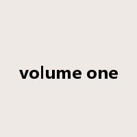 volume one是什么意思