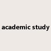 academic study是什么意思