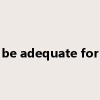 be adequate for是什么意思
