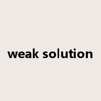 weak solution是什么意思
