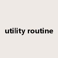 utility routine是什么意思