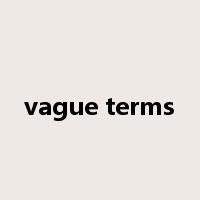 vague terms是什么意思
