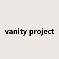 vanity project是什么意思