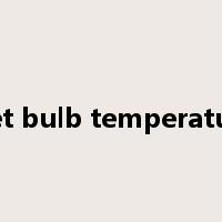 wet bulb temperature是什么意思