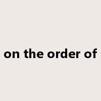 on the order of是什么意思