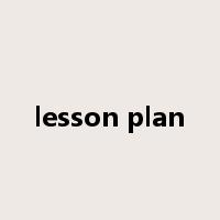 lesson plan是什么意思