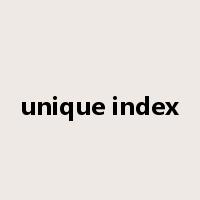 unique index是什么意思