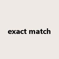 exact match是什么意思
