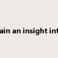 gain an insight into是什么意思