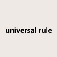 universal rule是什么意思
