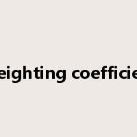 Weighting coefficient是什么意思