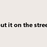 put it on the street是什么意思