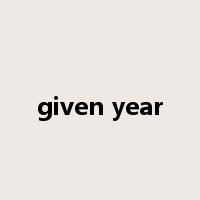 given year是什么意思