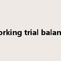 working trial balance是什么意思