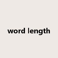 word length是什么意思