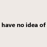 have no idea of是什么意思