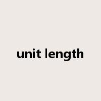 unit length是什么意思