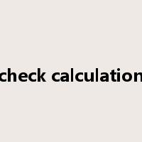 check calculation是什么意思