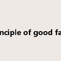 principle of good faith是什么意思