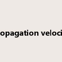 propagation velocity是什么意思
