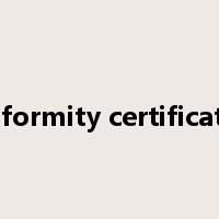 conformity certification是什么意思