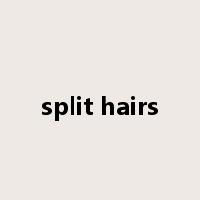 split hairs是什么意思