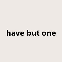 have but one是什么意思