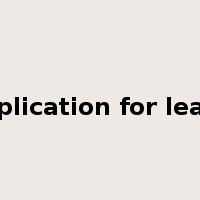application for leave是什么意思