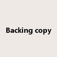 Backing copy是什么意思