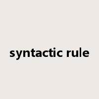 syntactic rule是什么意思