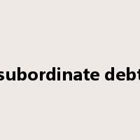 subordinate debt是什么意思