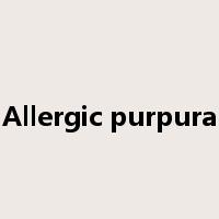 Allergic purpura是什么意思