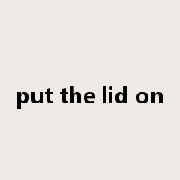 put the lid on是什么意思