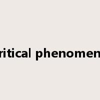 critical phenomena是什么意思