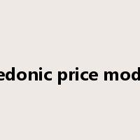 hedonic price model是什么意思