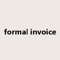 formal invoice是什么意思