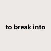 to break into是什么意思