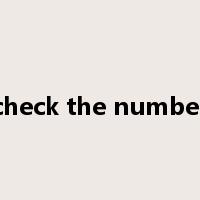 check the number是什么意思