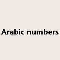 Arabic numbers是什么意思