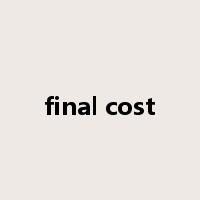 final cost是什么意思