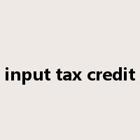 input tax credit是什么意思