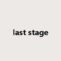 last stage是什么意思