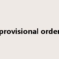 provisional order是什么意思