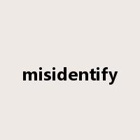 misidentify是什么意思