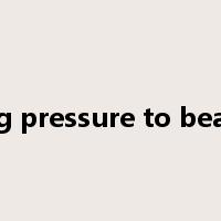 bring pressure to bear on是什么意思