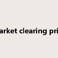 market clearing price是什么意思