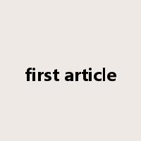 first article是什么意思