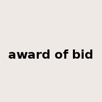 award of bid是什么意思
