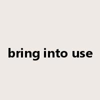 bring into use是什么意思