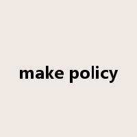 make policy是什么意思